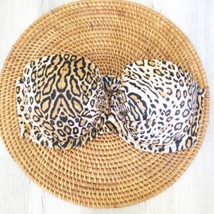 Victoria’s Secret Leopard Print Swimsuit Top Size 36 D Padded Top